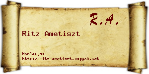 Ritz Ametiszt névjegykártya